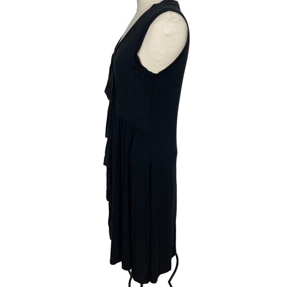 Oonagh by Nanette Lepore Black Dress Womens Large Ruffle Front Sleeveless - Picture 5 of 10